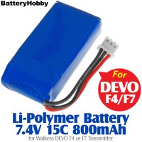 BatteryHobby (BH7.4V15C800) Li-Polymer Battery 7.4V 15C 800mAh for Walkera DEVO F4 or F7 Transmitter