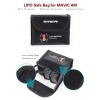 DJI Mavic Air Lipo Safety Bag (Total accommodate 3 batteries) - Safe Guard Bag Protective Cover Explosion-proof Material
