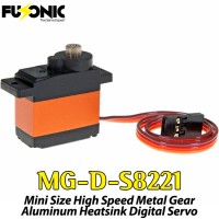 Fusonic (MG-D-S8221) Mini Size High Speed Metal Gear Aluminum Heatsink Digital Servo 14G 1.5KG 0.007sec
