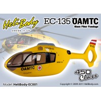HELIBODY (HELIBODY-EC001) EC-135 OAMTC Fixed Gear Glass Fiber Fuselage - 450 class (HF4501)