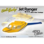 HELIBODY (HELIBODY-JR010) Jet Ranger W / Y / B Glass Fiber Fuselage - 450 Class