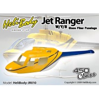 HELIBODY (HELIBODY-JR010) Jet Ranger W / Y / B Glass Fiber Fuselage - 450 Class