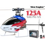 Nine Eagles (NE-R/C-125A-SOLO-PRO-RW-CASE) SOLO PRO 125 6CH Flybarless Micro Helicopter with J6 PRO Transmitter and Aluminum Carrying Case RTF (Red-White) - 2.4GHz