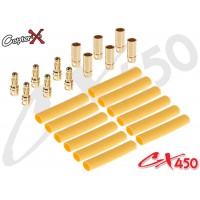 CopterX (CX450-08-14) Gold Plated Connectors with Heat Shrink Tubing 6 Pairs