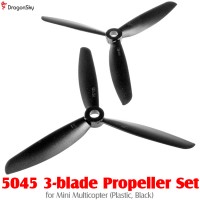DragonSky (DS-PROP-3-5045-BK) 5045 3-blade Propeller Set for Mini Multicopter (Plastic, Black)