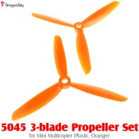 DragonSky (DS-PROP-3-5045-O) 5045 3-blade Propeller Set for Mini Multicopter (Plastic, Orange)