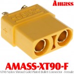 Amass (AMASS-XT90-F) XT90 Nylon Shroud Gold Plated Bullet Connector - Female