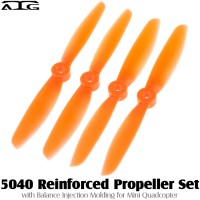 ATG (ATG-5040-P-O) 5040 Reinforced Propeller Set with Balance Injection Molding for Mini Quadcopter (2CW+2CCW, Plastic, Orange)