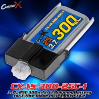 CopterX (CX-1S-300-25C-1) 3.7V 25C 300mAh Li-Polymer Battery for E-flite Blade mCP X, mCP X v2