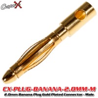 CopterX (CX-PLUG-BANANA-2.0MM-M) 2.0mm Banana Plug Gold Plated Connector - Male