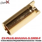 CopterX (CX-PLUG-BANANA-5.5MM-F) 5.5mm Banana Plug Gold Plated Connector - Female