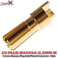 CopterX (CX-PLUG-BANANA-5.5MM-M) 5.5mm Banana Plug Gold Plated Connector - Male
