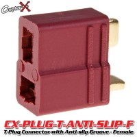CopterX (CX-PLUG-T-ANTI-SLIP-F) T-Plug Deans Style Connector with Anti-slip Groove - Female