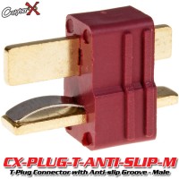 CopterX (CX-PLUG-T-ANTI-SLIP-M) T-Plug Deans Style Connector with Anti-slip Groove - Male