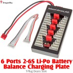 DragonSky (DS-BCP-6-T) 6 Ports 2-6S Li-Po Battery Parallel Charging Board - T-Plug Deans Style