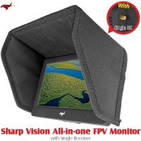 HAWK-EYE Aerial Video Technology (HEAVT-SV-5.8G-01) Sharp Vision All-in-one FPV Monitor with Single Receiver