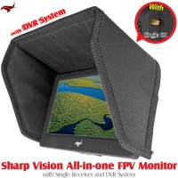 HAWK-EYE Aerial Video Technology (HEAVT-SV-5.8G-02) Sharp Vision All-in-one FPV Monitor with Single Receiver and DVR System