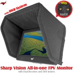 HAWK-EYE Aerial Video Technology (HEAVT-SV-5.8G-04) Sharp Vision All-in-one FPV Monitor with Dual Receiver and DVR System