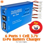 HobbyTiger 6 Ports 1S 3.7V Nine Eagles Li-Po Battery Charger