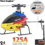 Nine Eagles (NE-R/C-125A-SOLO-PRO-RY-GL) SOLO PRO 125 6CH Flybarless Micro Helicopter with General Link ARTF (Red-Yellow) - 2.4GHz