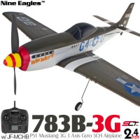 Nine Eagles (NE-R/C-783B-3G) P51 Mustang 3G 3 Axis Gyro 5CH Airplane with JF-MCHB SLT Transmitter RTF - 2.4GHz