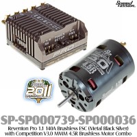 Speed Passion (SP-SP000739-SP000036) Reventon Pro 1.1 140A Brushless ESC (Metal Black Silver) with Competition V3.0 MMM 4.5R Brushless Motor Combo