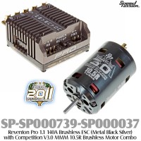 Speed Passion (SP-SP000739-SP000037) Reventon Pro 1.1 140A Brushless ESC (Metal Black Silver) with Competition V3.0 MMM 10.5R Brushless Motor Combo