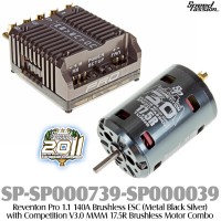Speed Passion (SP-SP000739-SP000039) Reventon Pro 1.1 140A Brushless ESC (Metal Black Silver) with Competition V3.0 MMM 17.5R Brushless Motor Combo