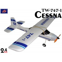 Lanyu (TW-747-1-A) 4CH Cessna EPO ARTF Aeroplane (White with Blue Stripe Pattern) - 2.4GHz