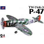 Lanyu (TW-748-3-B) 4CH P-47 EPO ARTF Aeroplane (Green & Silver) - 2.4GHz